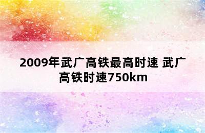 2009年武广高铁最高时速 武广高铁时速750km